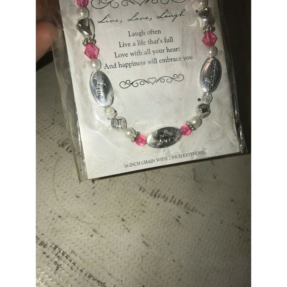Expressively Yours BLESSING NECKLACE  LIVE LAUGH LOVE Toggle Clasp - Picture 6 of 7